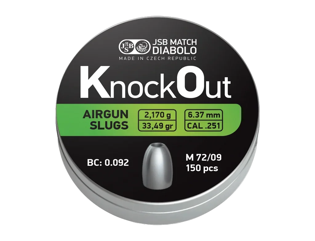 JSBノックアウトエアスラッグ弾　6.35mm 33.49gr. 150発入