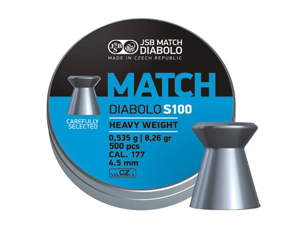 JSB マッチ S100 ヘビーウェイト　4.5mm 8.26gr. 500発入